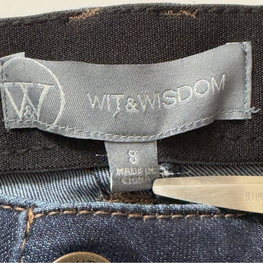 Wit Wisdom Ab Solution Skinny Jeans Womens 8 Dark Wash Stretch Mid Rise Denim - Picture 5 of 10